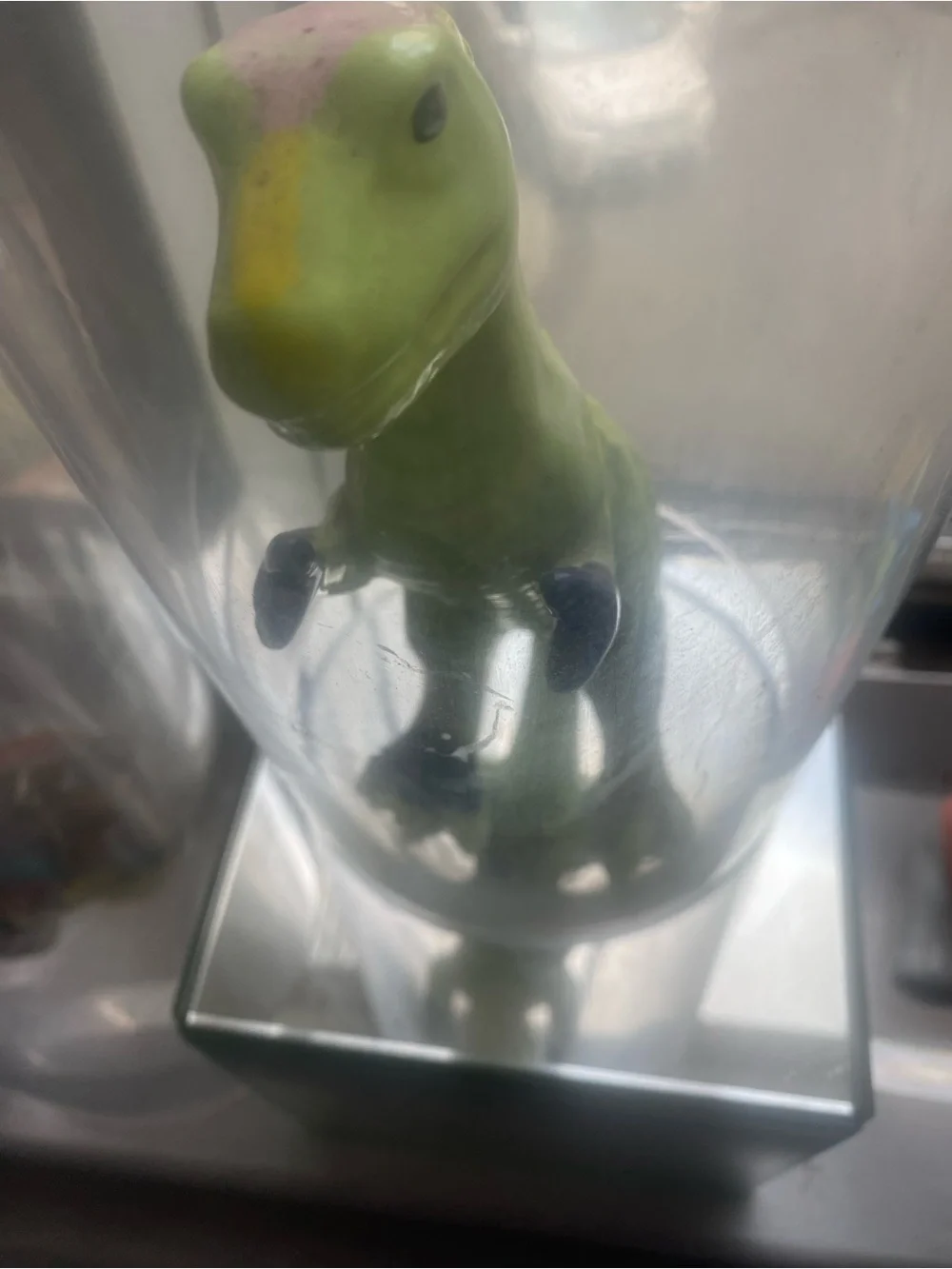 Lime Green Reptile Frog Ornament for Terrariums